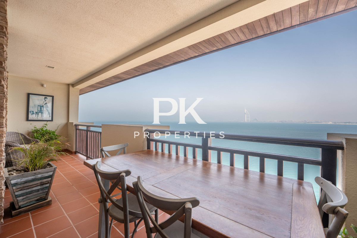 Vacant | Burj Al Arab View | Furnished - Royal Amwaj Residence South, The Royal Amwaj, Palm Jumeirah, Dubai